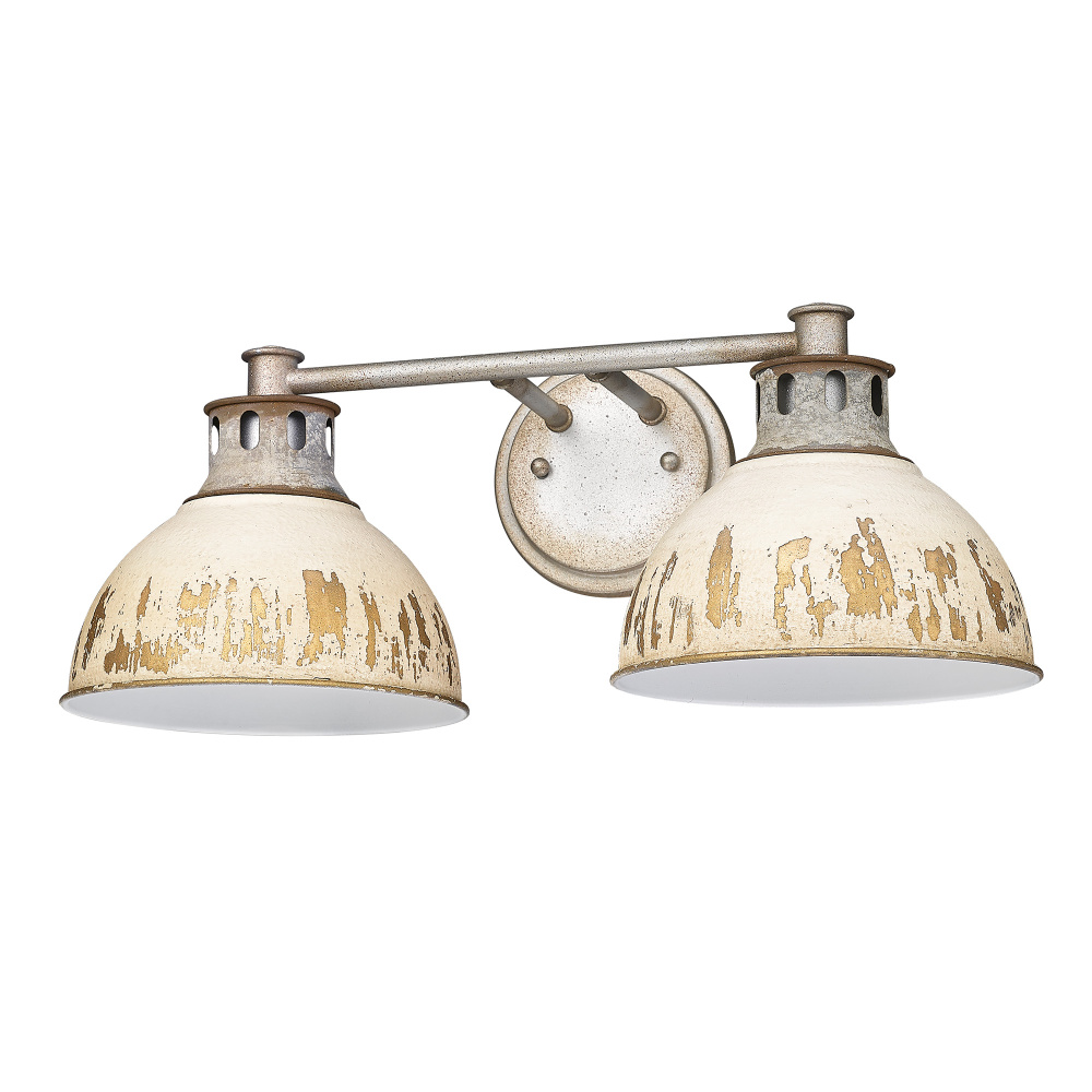 Golden Lighting Kinsley 2-light Vanity in Antique Ivory shade